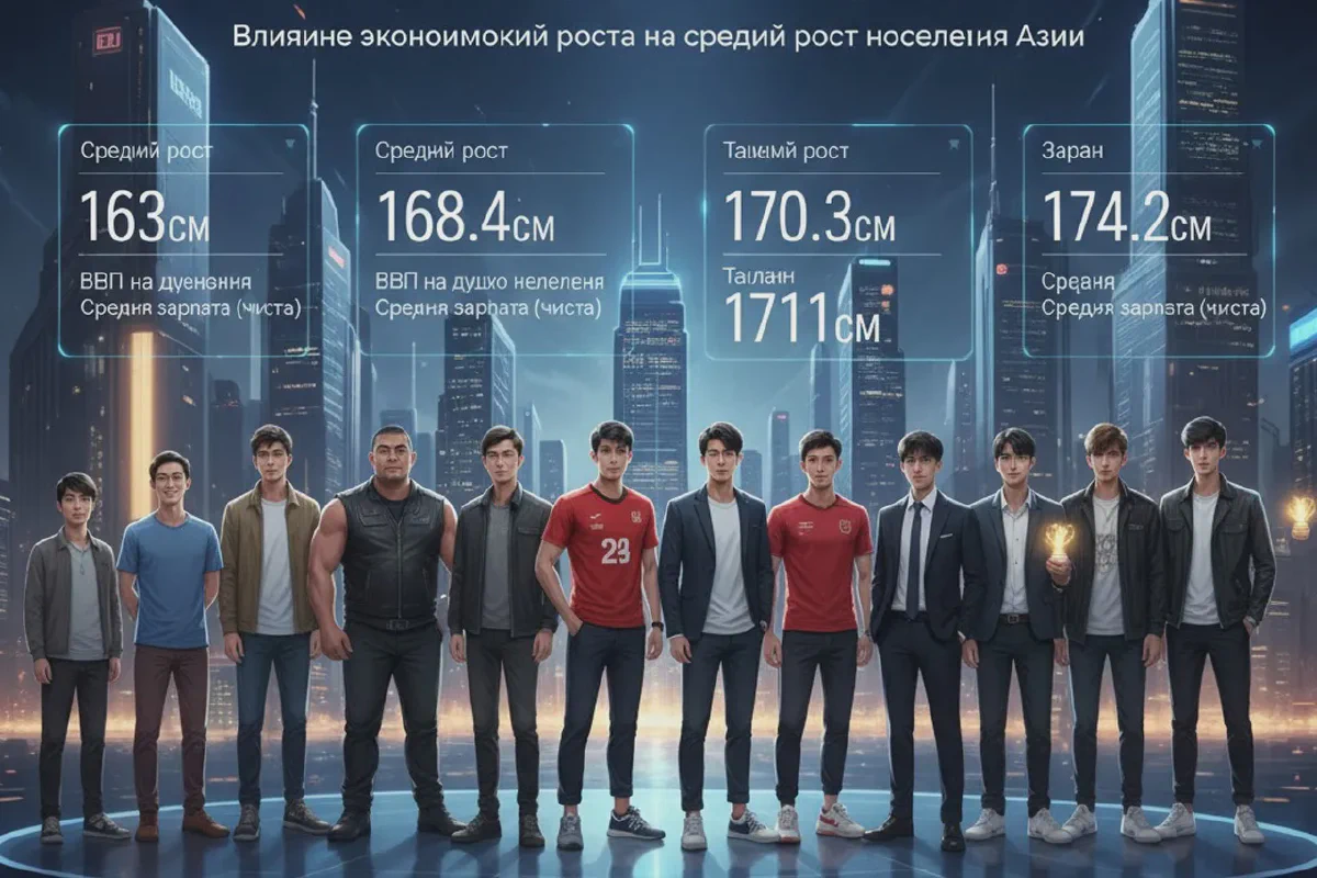 Средний рост парней в Китае, Японии, Корее и других стран Азии