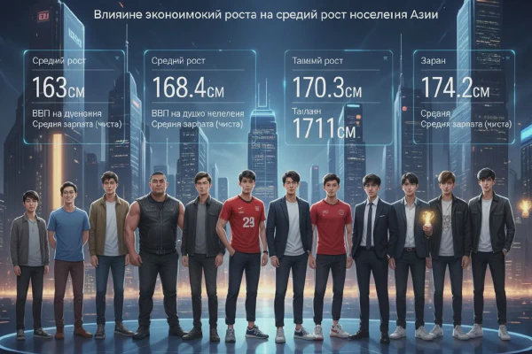 Средний рост парней в Китае, Японии, Корее и других стран Азии